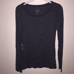 Fitted charcoal grey long sleeve